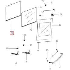 290440431 Geam cuptor Arctic, Beko 290440431 Original 47,5x39,5 CM, 2 image