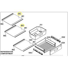 4362724500 Raft sticla frigider Beko C00869508 Original, 2 image