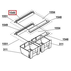 4657580100 Profil spate geam, raft frigider Arctic, Beko C00867027 Original, 2 image