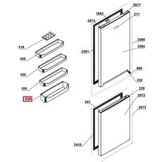 4666240100 Raft usa frigider Beko C00876262 Original, 2 image
