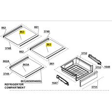 5851441400 Raft sticla frigider Beko C00875911 Original, 2 image