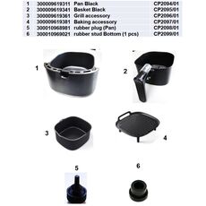 CP2098/01 Dop cauciuc cos airfrayer Philips 300010968981 Original, 5 image