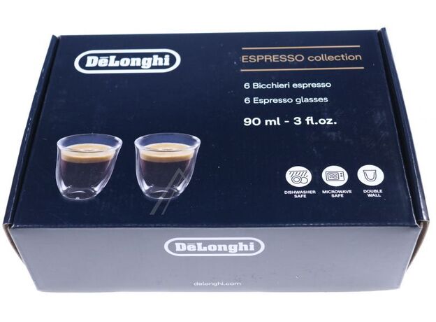 DLSC300, SET PAHARE ESPRESSO, 6 BUC., 90ML