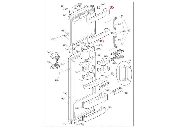 Raft usa frigider Beko 4248500200 Original - din Congelator, 2 image