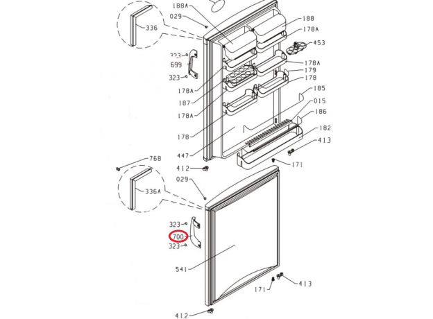 Maner usa congelator Gorenje 380374 Orginal, 3 image