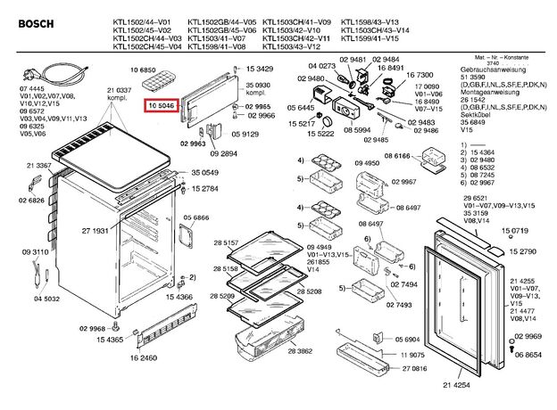 1.702.391.715 Garnitura usa congelator Bosch 00105046 Original, 2 image