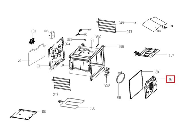 219440122 Carcasa protectie ventilator cuptor Arctic C00896989 Original, 2 image