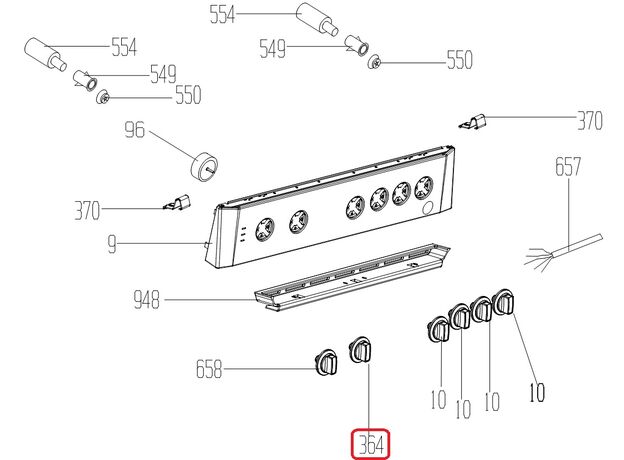 250316206 Buton aragaz Beko C00910403 Original, 2 image