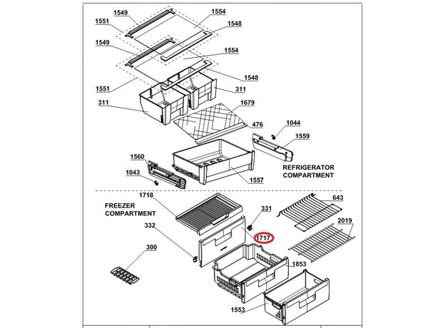 4635990100 Usa compartiment congelator Arctic C00930369 Original, 2 image