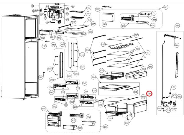 4948152100 Fata sertar Crisper frigider Beko C00894397 Original, 2 image