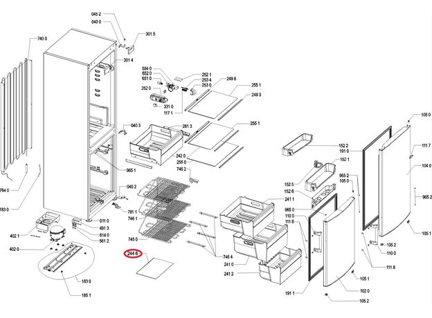 C00323644 Raft frigider Whirlpool 480132102389 Original 45,5x18cm, 2 image
