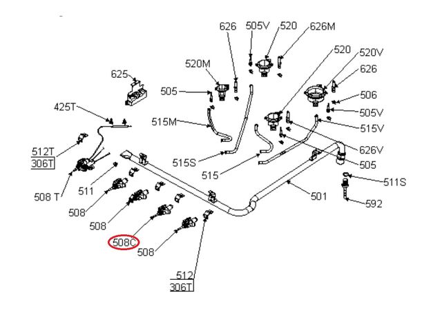 CAL20703A Robinet aragaz Gorenje 384768 Original, 2 image