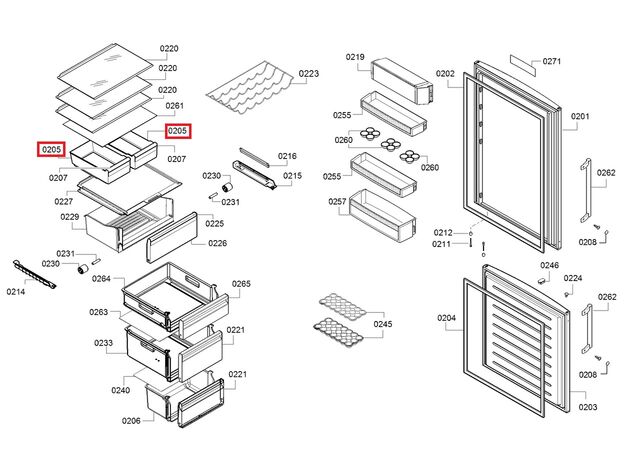 Cutie legume fructe frigider Bosch 11013246 Original, 3 image