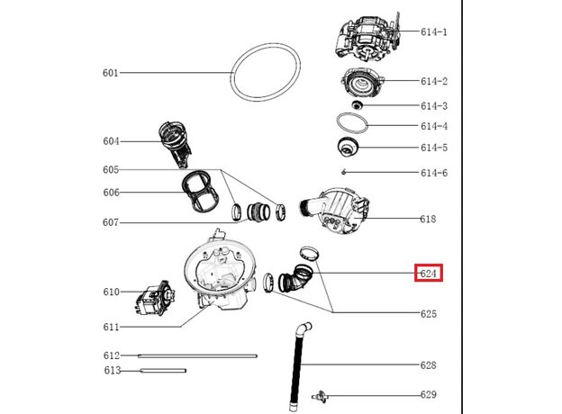 Furtun masina de spalat vase Gorenje 512638 Original, 3 image