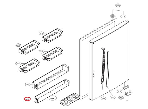 Raft usa frigider LG MAN62288702 Original, 2 image
