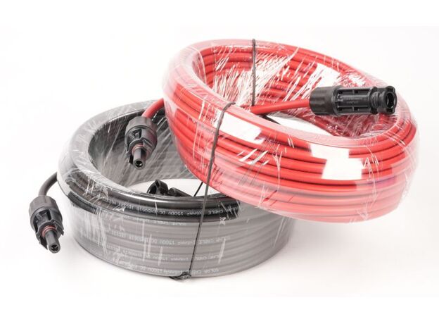 CABLU PRELUNGITOR PANOU SOLAR, PV4, 6MM², SET 2BUC. ROSU/NEGRU, 15M