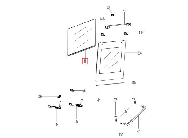 290440376 Geam cuptor Arctic, Beko C00912643 Original 52x40cm, 2 image