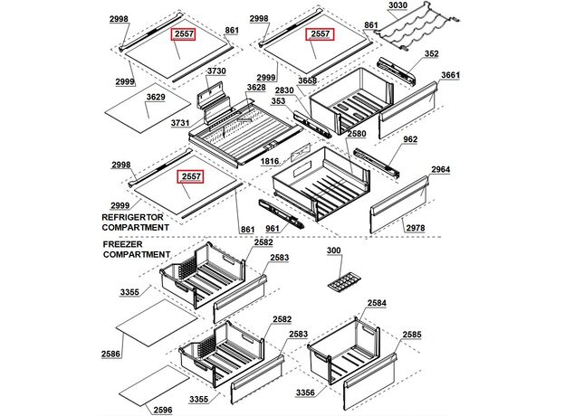 4655590900 Raft frigider Beko C00873015 Original 447x285x3.2, 2 image