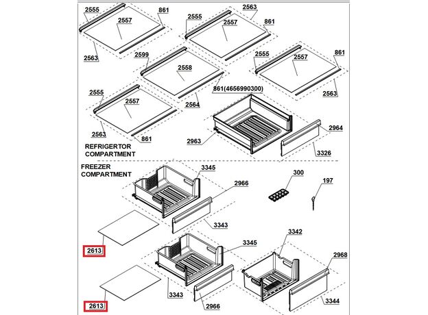 4657042100 Raft frigider Beko C00910819 Original 401x404 MM, 2 image
