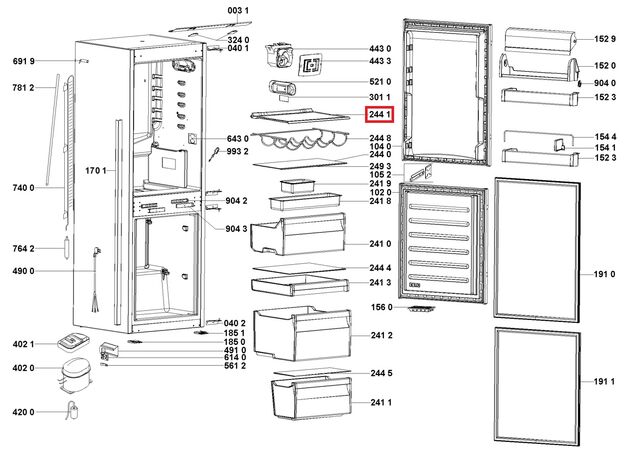 C00325810 Raft frigider Whirlpool 481010643010 Original, 2 image