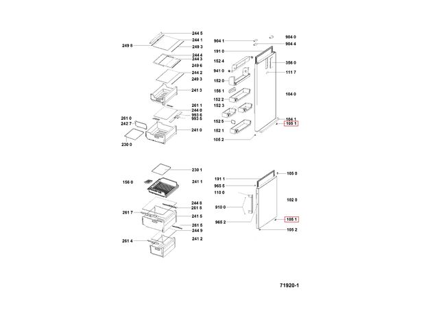 C00569402 Bucsa balama frigider Whirlpool 488000569402 Original Dreapta, 2 image
