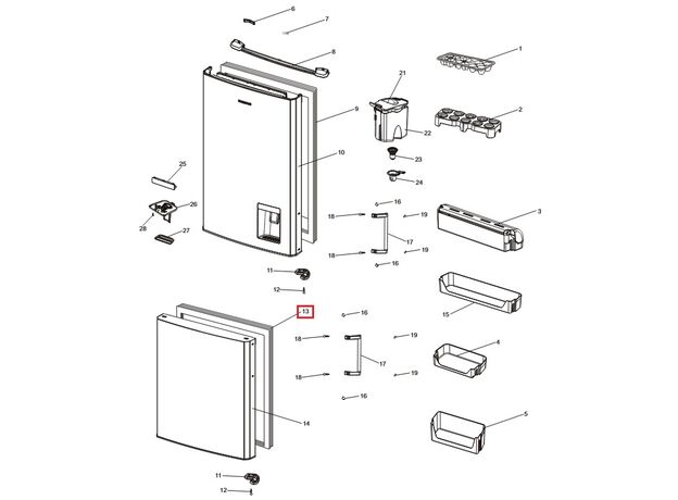 Garnitura frigider Samsung DA63-04297D Original, 2 image