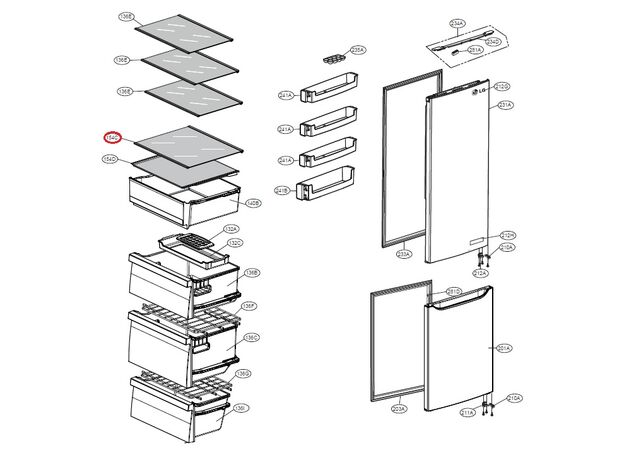 Raft frigider LG AHT74393803 Original, 2 image