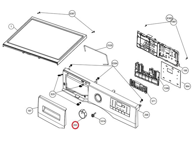 2420600400 Buton selector masina de spalat Beko C00903958 Original, 2 image