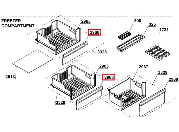 4651560300 Fata sertar congelator Beko C00869998 Original, 2 image