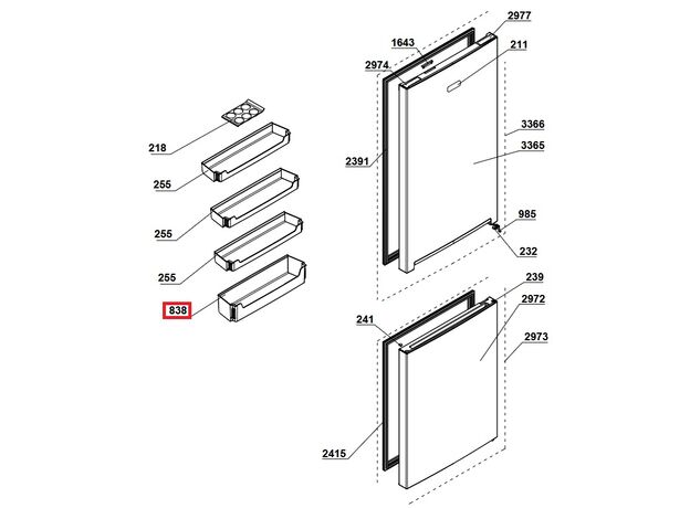 4666240100 Raft usa frigider Beko C00876262 Original, 2 image