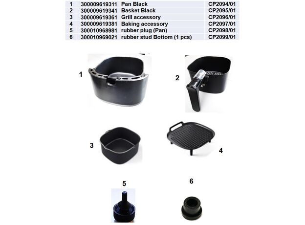 CP2098/01 Dop cauciuc cos airfrayer Philips 300010968981 Original, 5 image